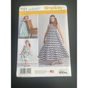 00532‎ - Simplicity 1121 Girls Dresses Sewing Pattern Size K5 7-14 - UNCUT